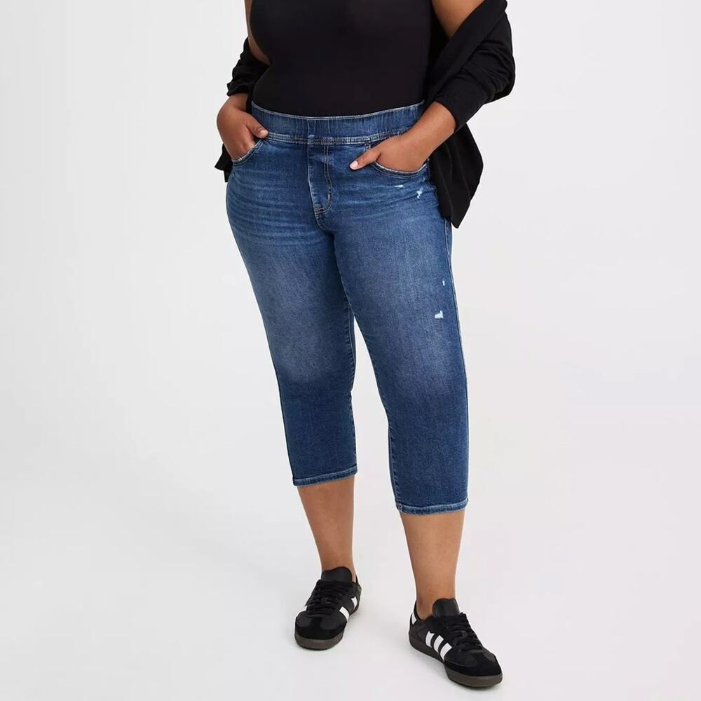 Torrid Distressed Crop Lean Jean Skinny Super Soft High-Rise Jean 2X 14589505